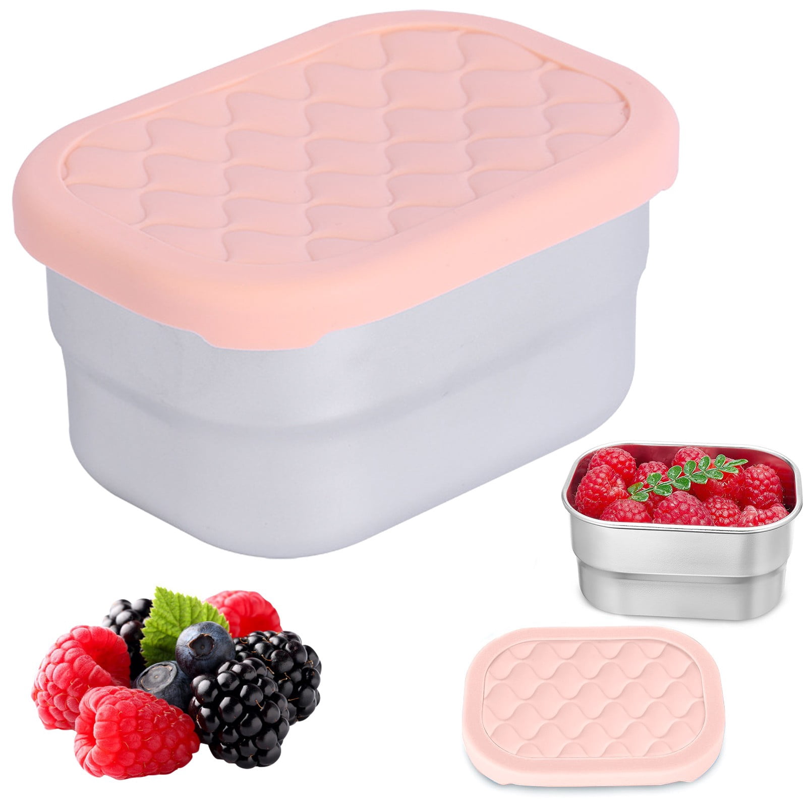 Clearance Under $2 Stainless Steel Snack Box with Silicone Lid ...
