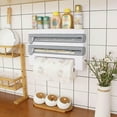 thumbnail image 1 of Clearance Under $20 Multi Functional Plastic Wrap Cutter Wall Mounted Kitchen Paper Towel Rack Sliding Tin Foil Partition Box Storage Rack, 1 of 8