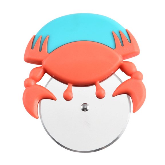 Clearance Under $3.16! 1 Pack Pizza Cutter Wheel, Cartoon Crab Design Non-Slip Cutter for Pizzas and Cakes (Orange, One Size)