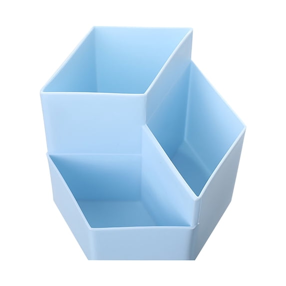 Clearance Under $3.24! 1PC 360° Rotating Pen Holder, 3-Grid Desk Organizer for Pens & Makeup Brushes, PP, for Home & Office, (12x12x12cm, C)