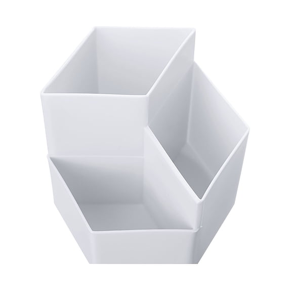 Clearance Under $3.34! 1PC 360° Rotating Pen Holder, 3-Grid Desk Organizer for Pens & Makeup Brushes, PP, for Home & Office, (12x12x12cm, D)