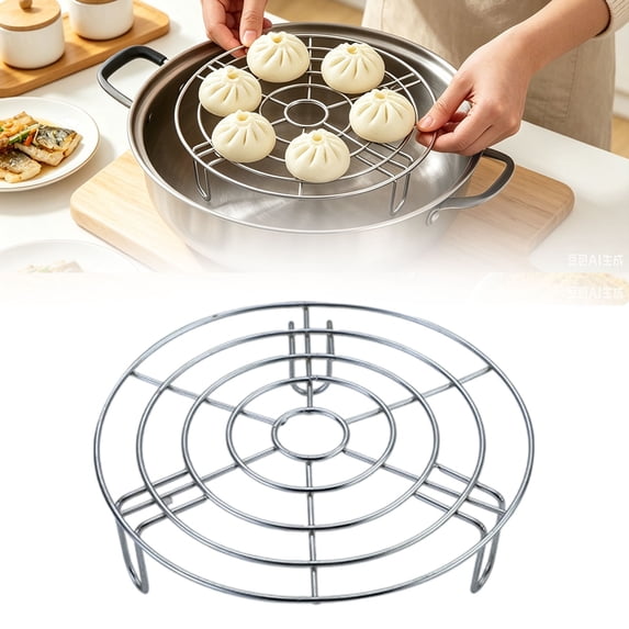 Clearance Under $3.46! 304 Stainless Steel Steamer Rack with 3 Legs, Round Steaming Rack for Pots and Pressure Cookers, Multi-Purpose Cooking Trivet