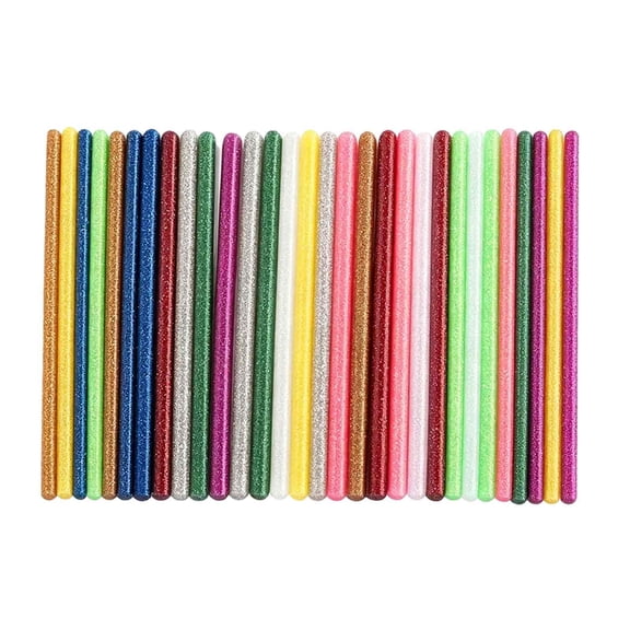 Clearance Under $3.54! 30PACK Glitter Hot Melt Adhesive Sticks, Colored Glue Sticks for DIY Crafts, Plastic, for Home & Crafting, (10x0.7cm, Red)