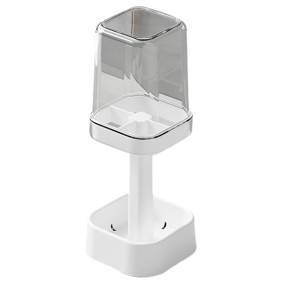 Clearance Under $3.64! 1Pc Toothbrush and Cup Holder Rack for Bathroom Counter (One Size, Clear)