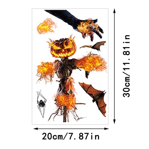 Clearance Under $3.66! 9PACK Halloween Self-Adhesive Stickers, Bat Spider Decals for Home Party Decor, PVC, (One Size, Colour)