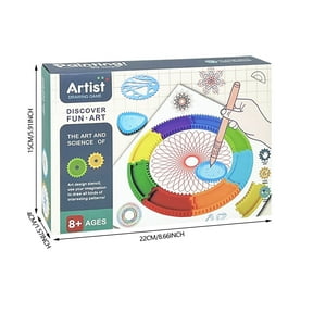 Clearance Under $3.79! 1PC Spirograph Drawing Set, Creative Shape Craft Tool with Wheels & Rings, Plastic, for Art & Design, (One Size, Sky Blue)