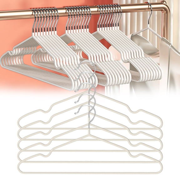 Clearance Under $3.96! 5Pcs Clothes Hangers with Curved Shoulder (White, White)