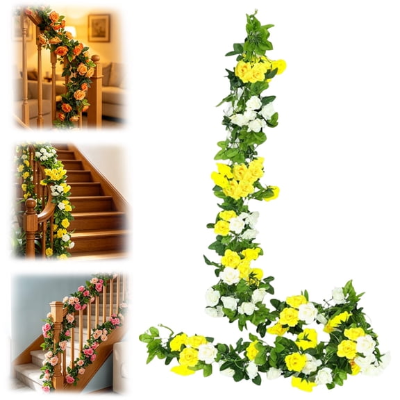 Clearance Under $3 Artificial Flower Vine Multi-Head Artificial Vine For Living Room Wall Hanging,Plastic (I) (1Pc)
