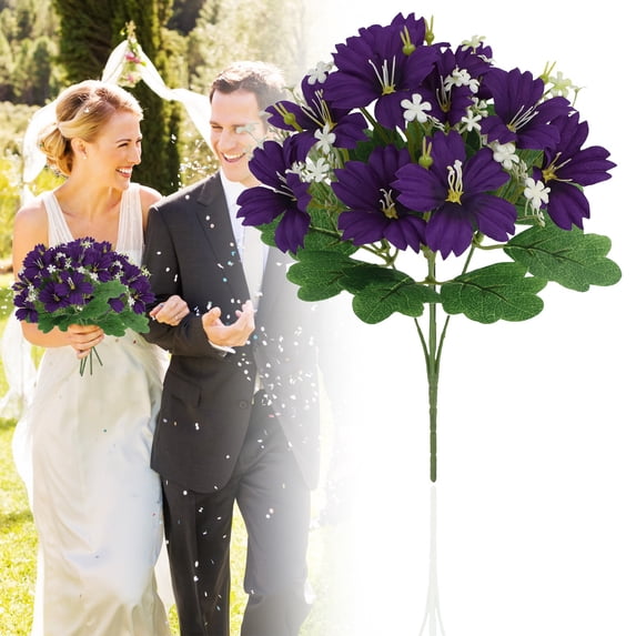 Clearance Under $3 Artificial Morning Glory Bouquet Artificial Morning Glory Bouquet For Living Room Vase Filler,Plastic Purple (1Pc)