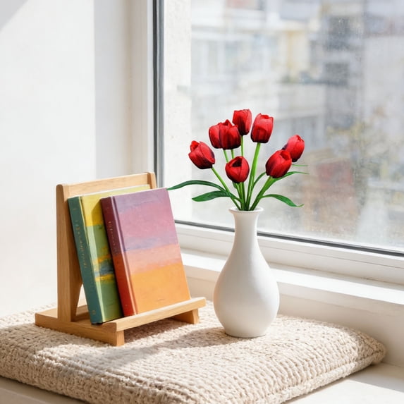 Clearance Under $3 Artificial Tulip Bouquet Artificial Tulip Bouquet For Living Room Vase Filler,Cloth Red (1Pc)