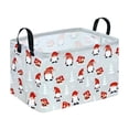 thumbnail image 1 of Clearance Under $3 Christmas Snack Storage Basket, Large Canvas Organizer with Leather Handles for Desktop and Shelf Organization, Style A, 1 of 4