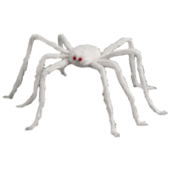 Clearance Under $3 Halloween White Plush Spider, Large Furry Spider with Bendable Legs, Yard Indoor Decor