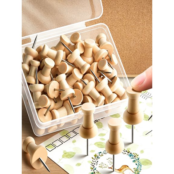 Clearance Under $3! Heavy-Duty Cork Board Push Pins  Sharp Metal Thumb Tacks for Bulletin Boards, Photos & Office Organization50 pcs)