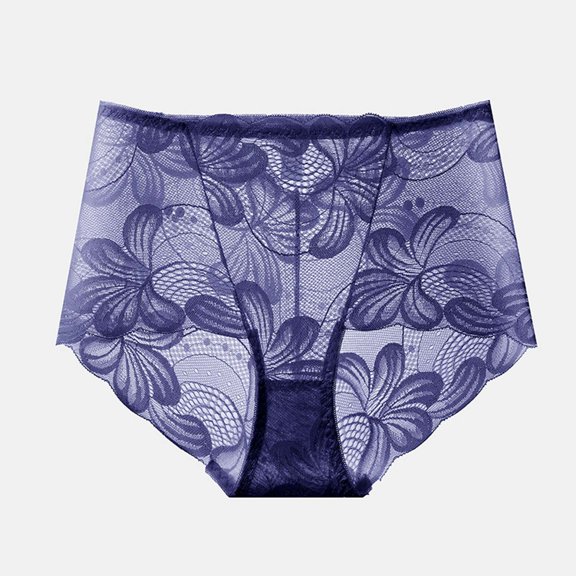 Joau Women's Invisible Seamless Floral Lace Bikini Underwear Mid Rise Soft Stretch Cotton Cheeky Panties Breathable Ladies Briefs