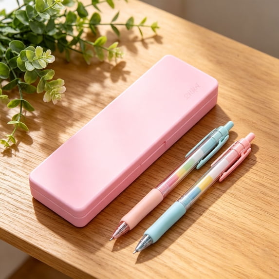 Clearance Under $3! Simple Single-Layer Pencil Case Powder Hard Pencil Case Large Pencil Box