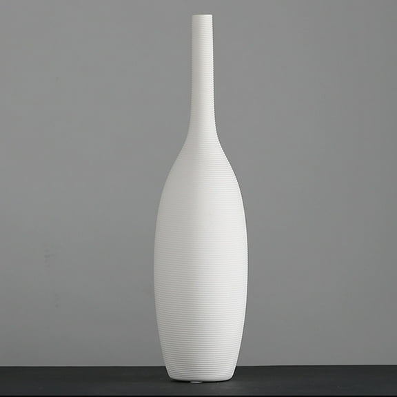 Clearance Under $30 Simple White Plain Ceramic Small Flower Vase Dry Flower Ware Household Soft Decoration Retro Flower Pot D