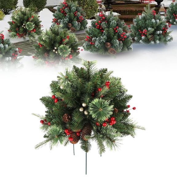 Clearance Under $33.66! Flocked Semi-Circular Christmas Tree Ground Insert, Holiday Planter Decoration