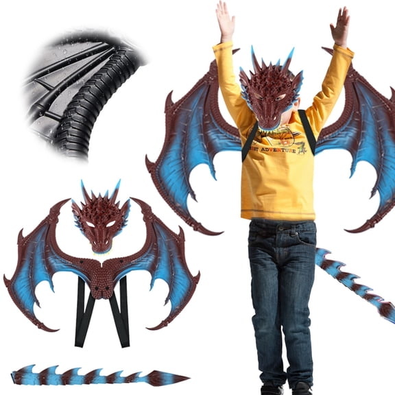 Clearance Under $38.69! Dragon Costume Wing and Tail Set, Halloween Dress Up Wings for Party Cosplay Adults