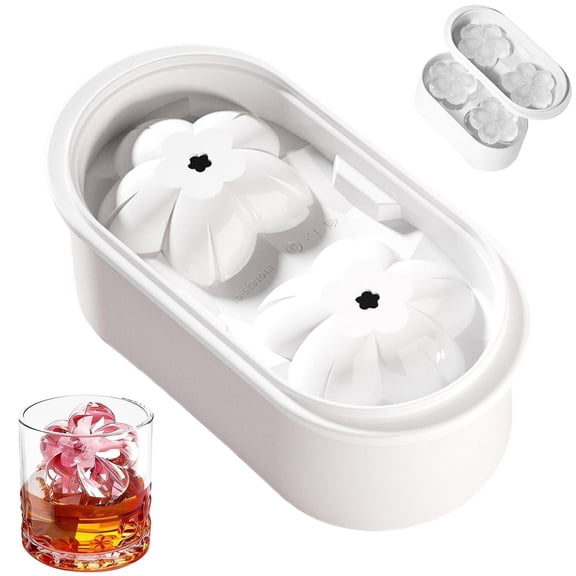 Clearance Under $4.04! 1Pc Silicone Ice Mold for Spring-Themed Drinks (Plastic, White)