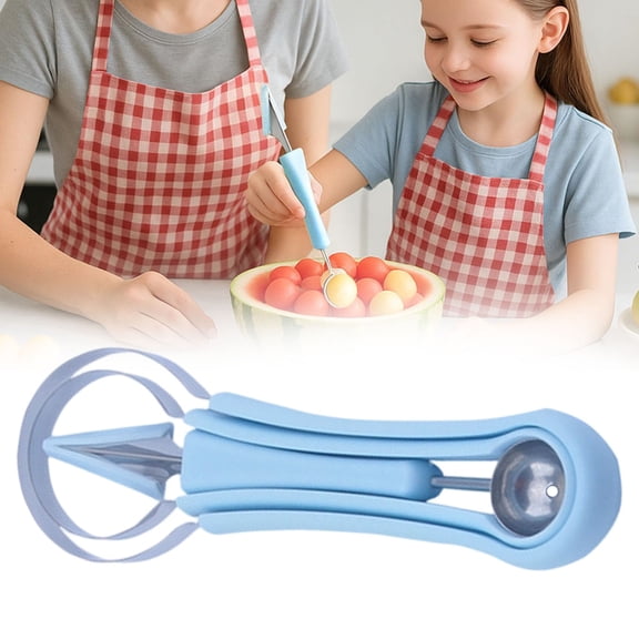 Clearance Under $4.14! 1Pc Fruit Carving Tool Set with Baller (Stainless Steel, 21.5x6.8cm, Blue)
