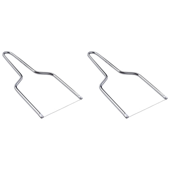 Clearance Under$4.26! 2Packs Stainless Steel Wire Cheese Slicer Cutter Y-Type Handheld for Block Cheese Butter Tofu Bread Kitchen Tool Silver 18.3x9.6x2cm