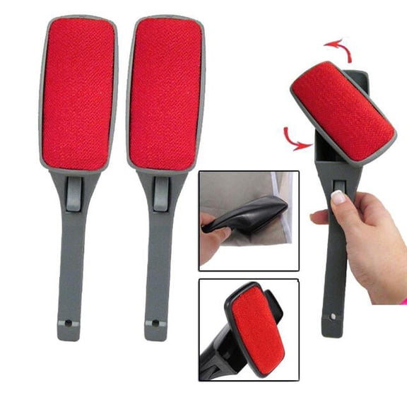Clearance Under $4.34! 2 Pack Lint Roller Brush Swivel Head Pet Hair Remover for Clothes and Upholstery (Red)