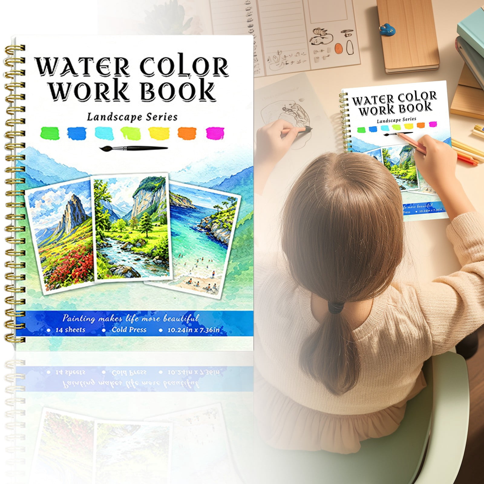 Clearance Under$4.5 Large Watercolor Art Set for Beginners, Step-by ...