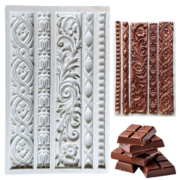 Clearance Under $4.64! 1 Pack Silicone Fondant Border Mold, Non-Stick Rope Pattern for DIY Baking (White, One Size)