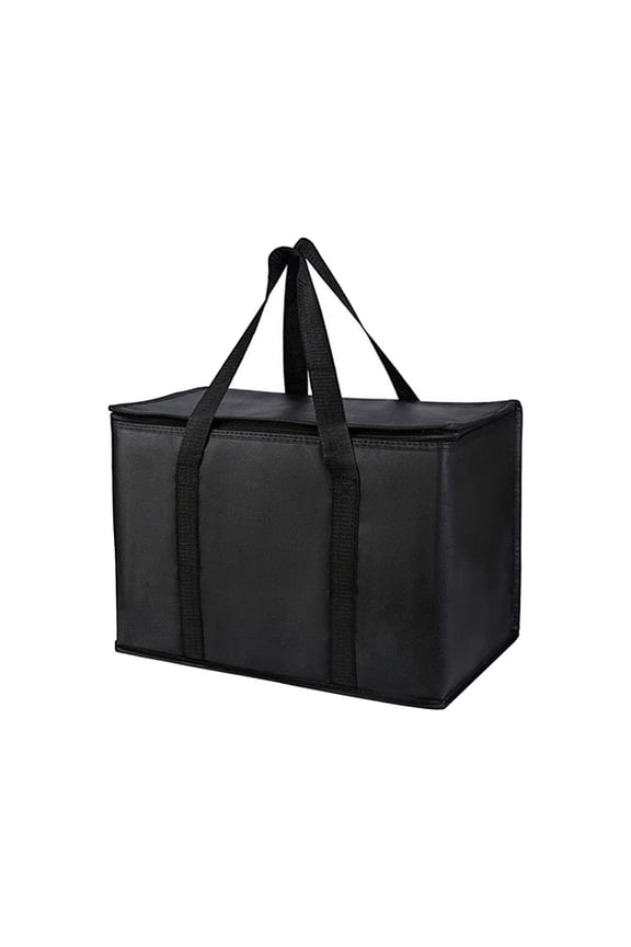 Clearance Under $4.84! 1Pc Large Insulated Grocery Tote with Zipper (One Size, Black)