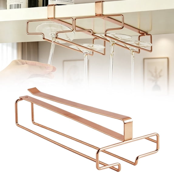 Clearance Under $4.89 Under Cabinet Wine Glass Rack Stemware Holder No Drill