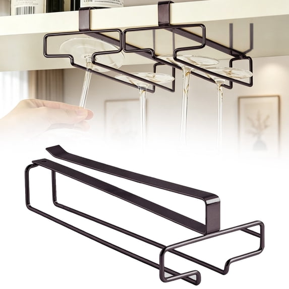 Clearance Under $4.89 Under Cabinet Wine Glass Rack Stemware Holder No Drill