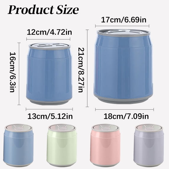Clearance Under $4.99! 1PC Desktop Trash Can with Lid, Small Portable Plastic Wastebasket, Plastic, for Bedroom & Office, (M, Pink)