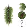 thumbnail image 1 of Clearance Under $4, Artificial Teardrop Swag Hanging Greenery Faux Pine and Cedar Accent with Cones for Front Door Mantel and Window Decor, 61cm(D), 1 of 4