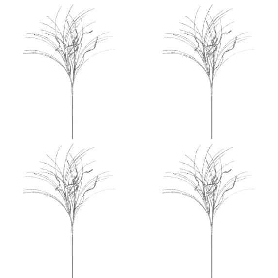 Clearance Under $4 Silver Glitter Branch Christmas Table Decoration with Sequins and Flexible Stems - 4 Pieces