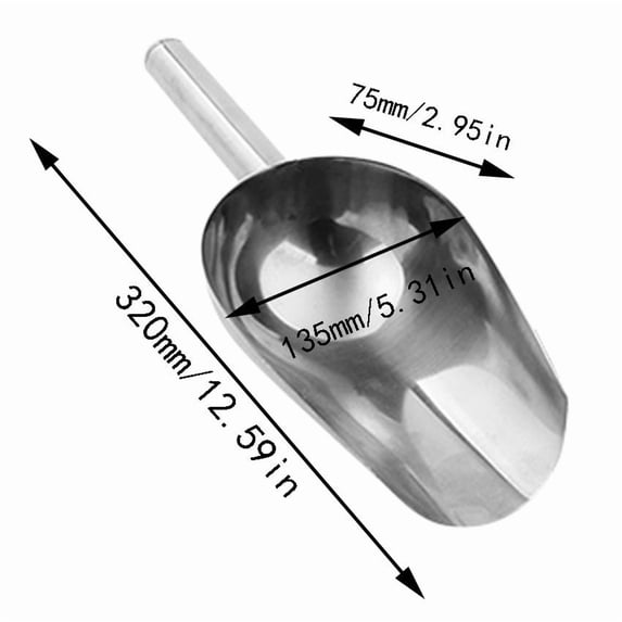 Clearance Under $4 | Stainless Steel Ice Scoop, Heavy Duty Metal Food Serving Spoon for Kitchen Bar & Party