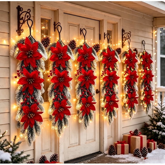 Clearance Under $4 Teardrop Berry Hanging Ornament for Christmas Door and Wall Decor
