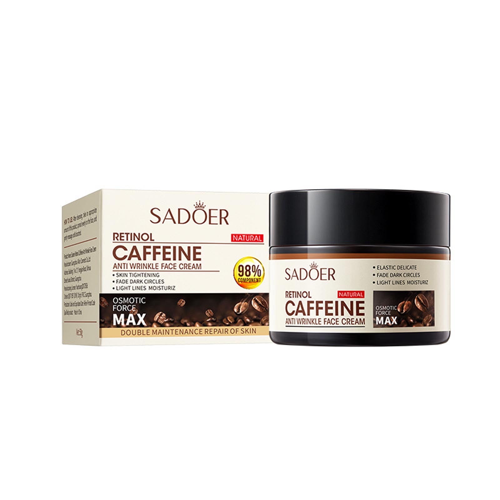 Clearance Under 5.00 Retinol Caffeine AntiWrinkle Cream, Hydrating