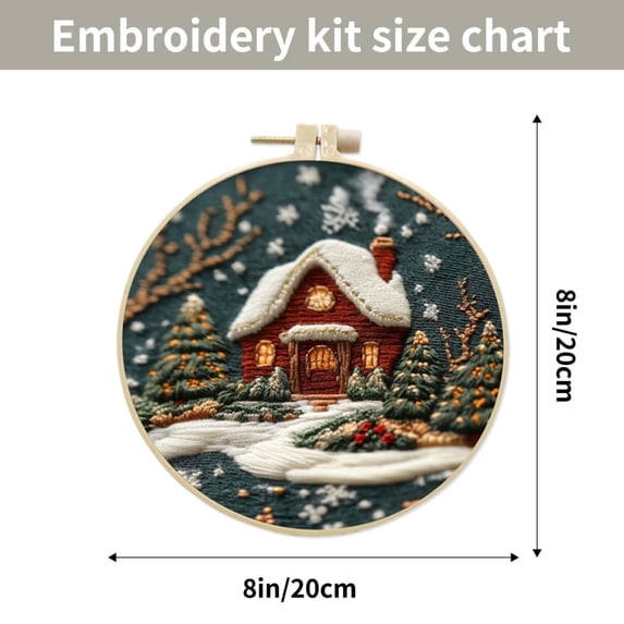 Clearance Under $5.06! 1SET DIY Embroidery Kit, Christmas Stamped Cross-Stitch Set for Craft Lovers, Cotton, (One Size, E)