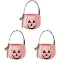 thumbnail image 1 of Clearance Under $5.1! 3 Pack Reusable Embroidered Candy Buckets with Bow, Halloween Trick-or-Treat Bags, 1 of 5