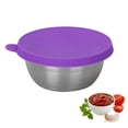 thumbnail image 1 of Clearance 1 Set Of Covered Container Sealed To Hot Pot Dipping Bowl Small Cup Household Items Reusable Stainless Steel Food Container for Home & Kitchen Purple, 1 of 7
