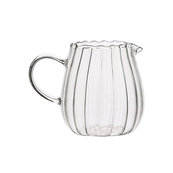 Clearance Under $5.14! 1Pc Glass Creamer Pitcher with Handle for Coffee and Milk (A, C)