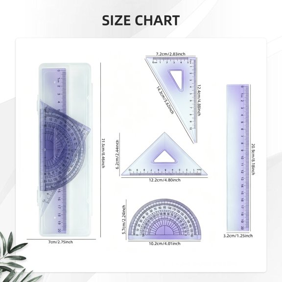 Clearance Under $5! 2 Sets Of Rulers 15Cm Plastic Ruler Clear Ruler