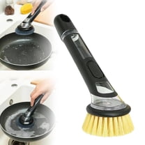 Clearance Under $5 2024 New Dish Brush With Soap Dispenser Long Handle Dishwashing Brush With Replaceable Heads Kitchen Dish Scrub Brush Soap Dispens