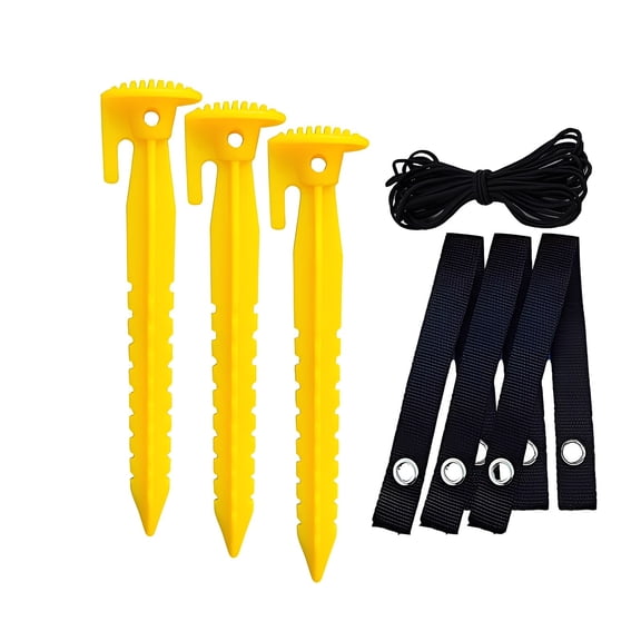 Clearance Under $5.24! 1KIT Garden Tree Support, Plant Anchoring Stakes with Ties for Outdoor Plants, Plastic, for Yard & Garden, (One Size, Yellow)
