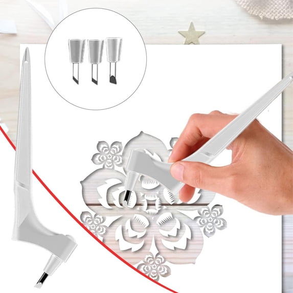 Clearance Under $5 360 Degree Rotating Craft Cutting Knife with Interchangeable Blades 15/30/45 Degree,1PC,Gray