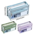 thumbnail image 1 of Clearance Under $5 | 4-Layer TPU Transparent Pencil Pouch with Individual Compartments, Large-Capacity Stationery Organizer, Blue, 1 of 6
