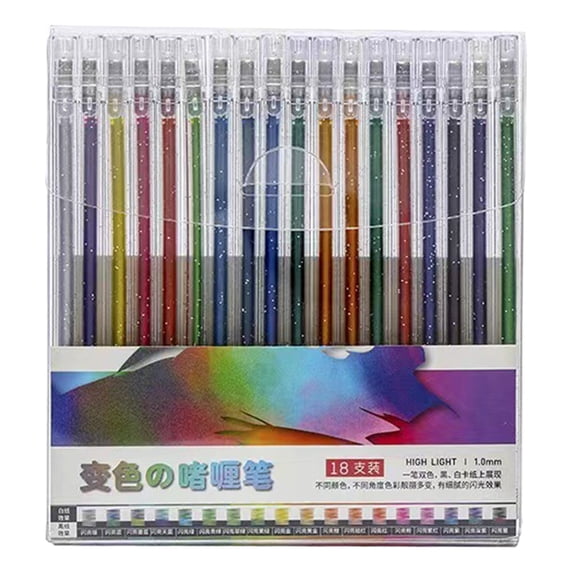 Clearance Under $5.44! 18PCS Dual-Color Glitter Gel Pens, 2-in-1 Sparkle Ink Pens for Art & Crafts, Plastic, for Creative Projects, (15cm, Assorted)