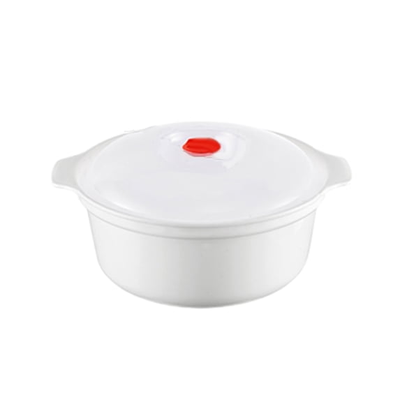Clearance Under$5.46! 1 Pcs Microwave Bowl with Lid, Heating Dish with Handle, PP Plastic, for Noodle Soup (Red Medium)