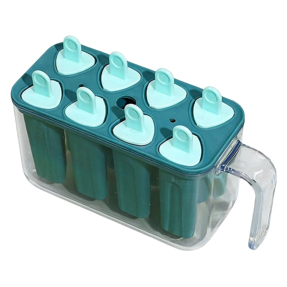 Clearance Under $5.46! 1Pc 8-Cavity Popsicle Mold with Sticks (Plastic, 13x10cm, Sky Blue)