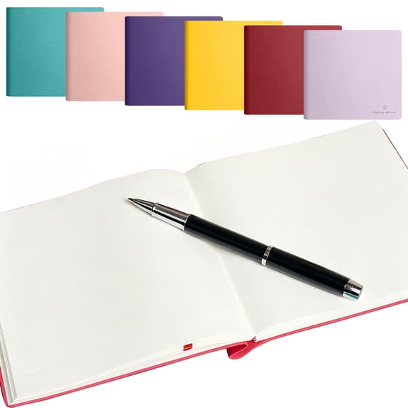 Clearance Under $5.5! Leather Faced Square Notebook Carrying Notebook In Red Composition Notebook Notepad